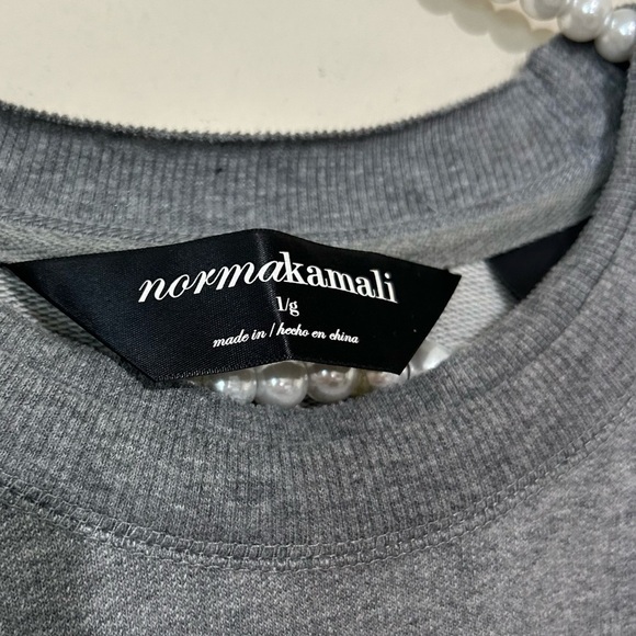 Norma Kamali Long Sleeve Heather Gray Sweatshirt Dress SIZE LARGE - Picture 4 of 6